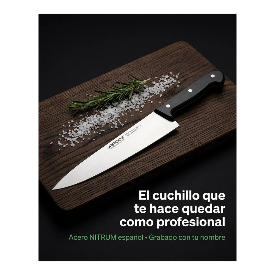 Cuchillo Cocina Arcos 25cm Profesional Premium Chef Asado + Grabado Personalizado