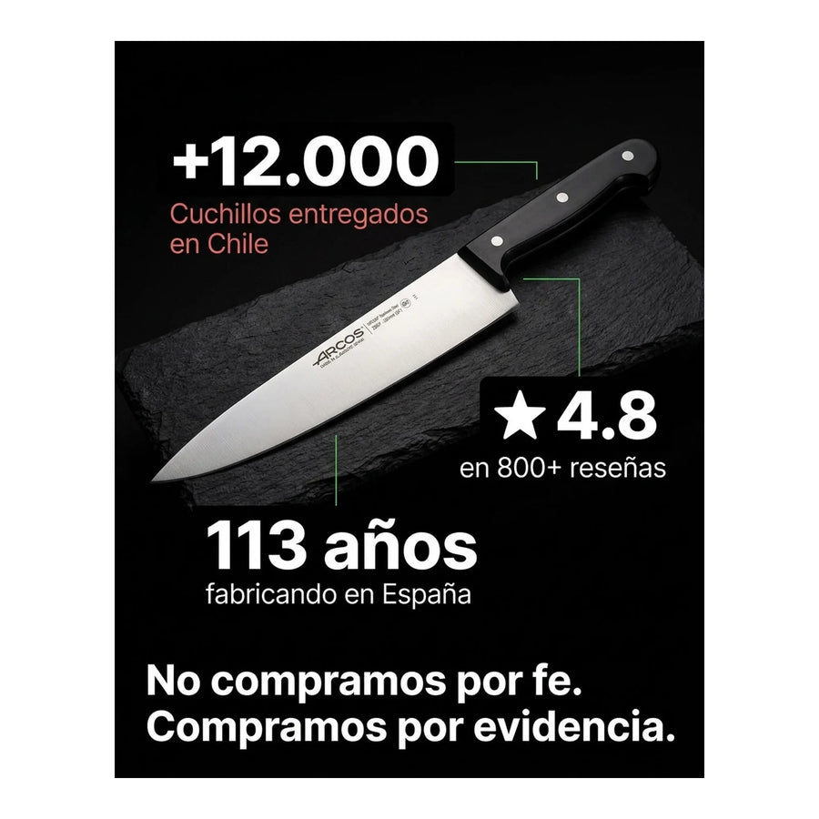 Cuchillo Cocina Arcos 25cm Profesional Premium Chef Asado + Grabado Personalizado