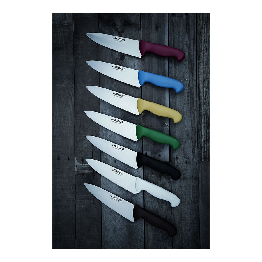 Cuchillo Cocina Arcos Medio Golpe 25cm Verde + Grabado Personalizado