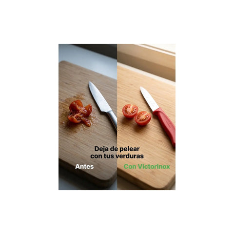 Cuchillo Cocina Victorinox Rojo 6.7731 Dentado Punta 10cm + Grabado Personalizado