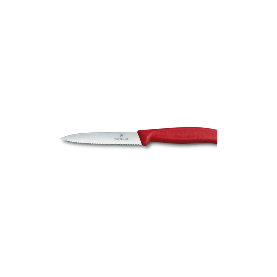 Cuchillo Cocina Victorinox Rojo 6.7731 Dentado Punta 10cm + Grabado Personalizado