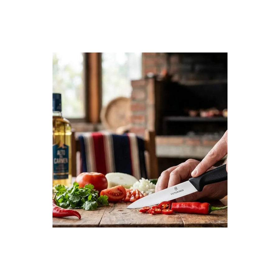 Cuchillo Cocina Victorinox Negro 6.7703 Hoja Recta 10cm + Grabado Personalizado