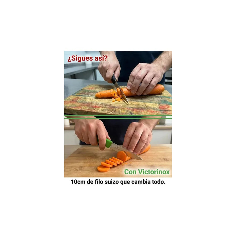 Cuchillo Cocina Victorinox Verde 6.7706.l114 10cm + Grabado Personalizado