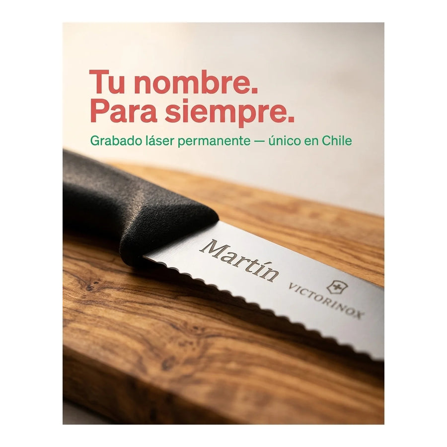 Cuchillo Cocina Victorinox Negro 6.7733 Hoja Dentada 10cm + Grabado Personalizado