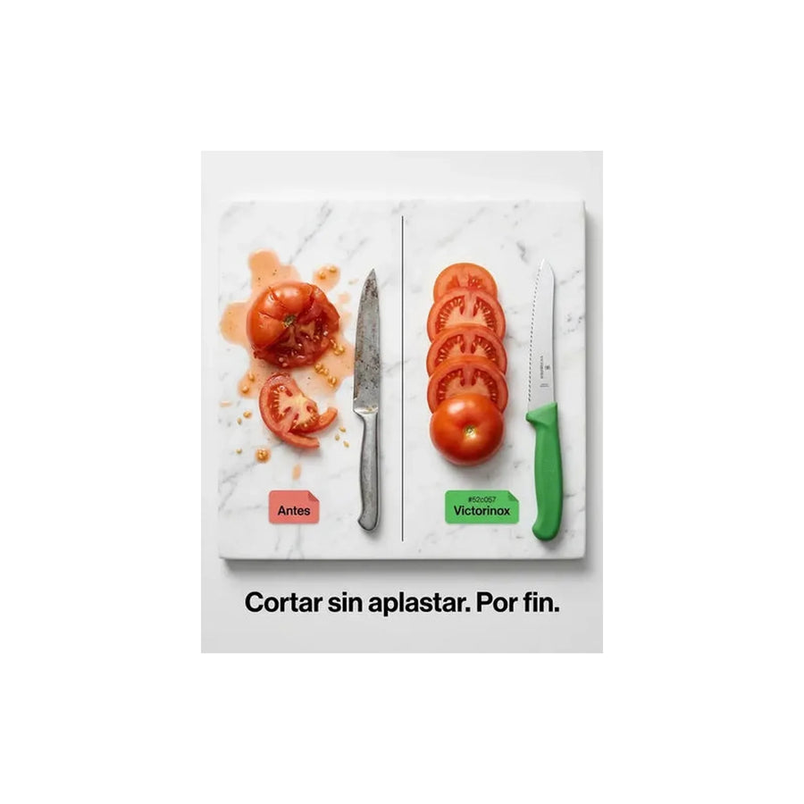 Cuchillo Cocina Victorinox Verde 6.7636.L114 Dentado 8cm + Grabado Personalizado