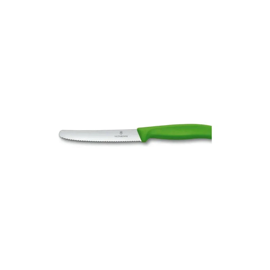 Cuchillo Cocina Victorinox Verde 6.7836.l114 Dentado 10cm + Grabado Personalizado