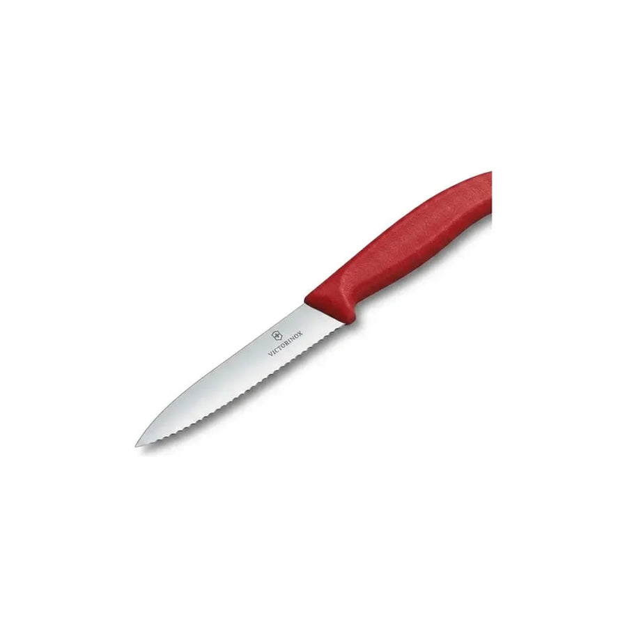 Cuchillo Cocina Victorinox Rojo 6.7731 Dentado Punta 10cm + Grabado Personalizado