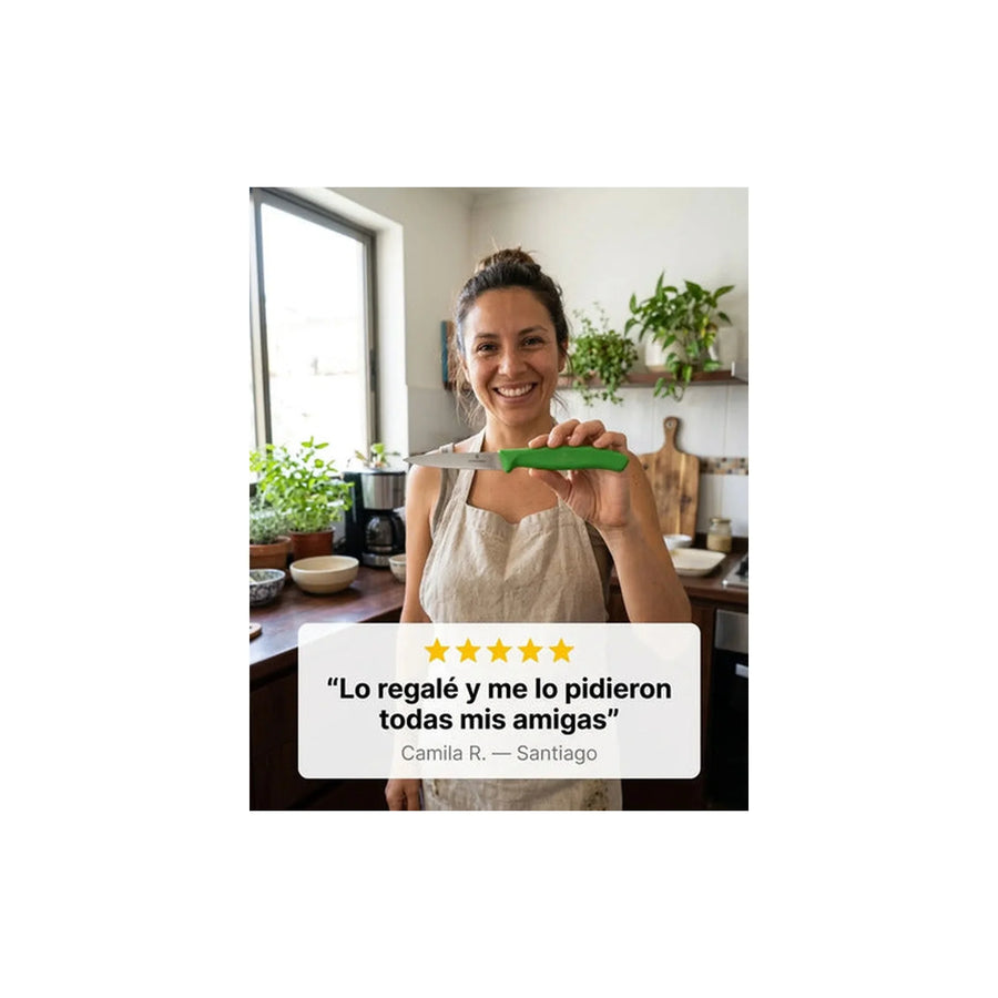 Cuchillo Cocina Victorinox Verde 6.7636.L114 Dentado 8cm + Grabado Personalizado