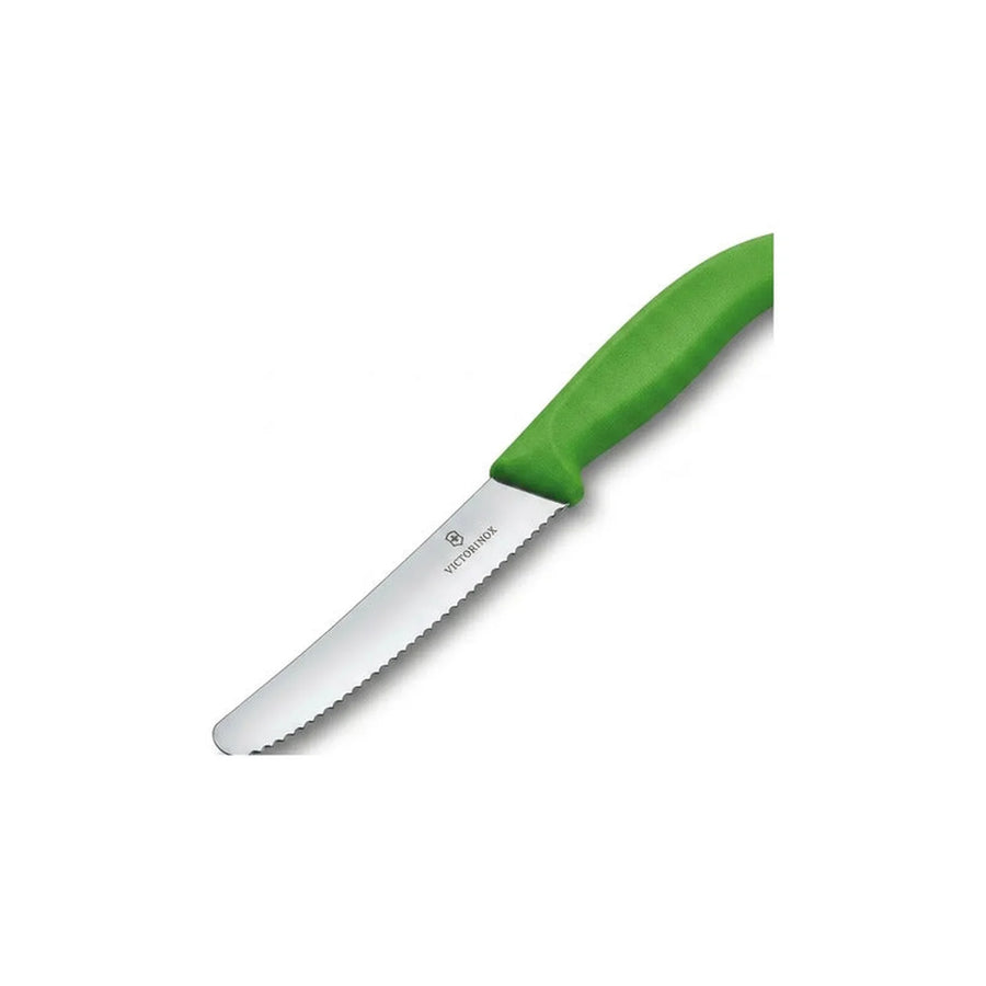 Cuchillo Cocina Victorinox Verde 6.7836.l114 Dentado 10cm + Grabado Personalizado