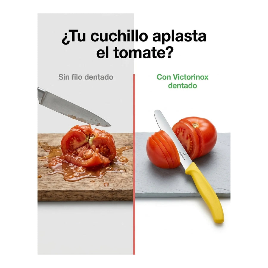 Cuchillo Cocina Victorinox Amarillo 6.7836.l118 Dentado 11cm + Grabado Personalizado