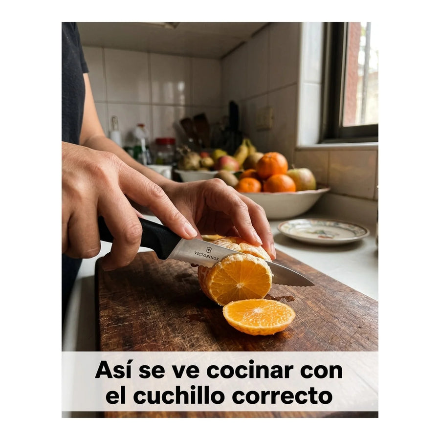 Cuchillo Cocina Victorinox Negro 6.7733 Hoja Dentada 10cm + Grabado Personalizado
