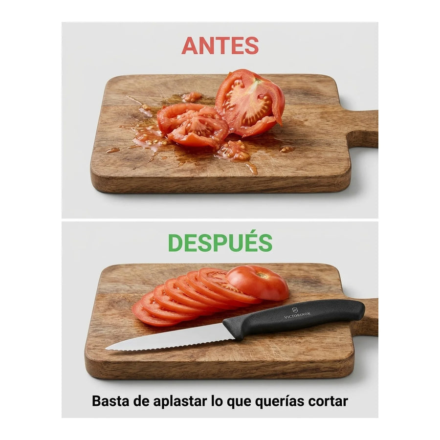 Cuchillo Cocina Victorinox Negro 6.7633 Hoja Dentada 8cm + Grabado Personalizado