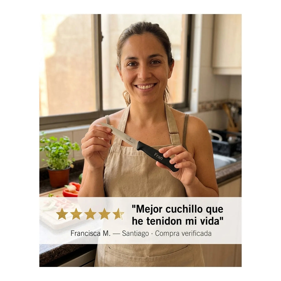 Cuchillo Cocina Victorinox Negro 6.7733 Hoja Dentada 10cm + Grabado Personalizado