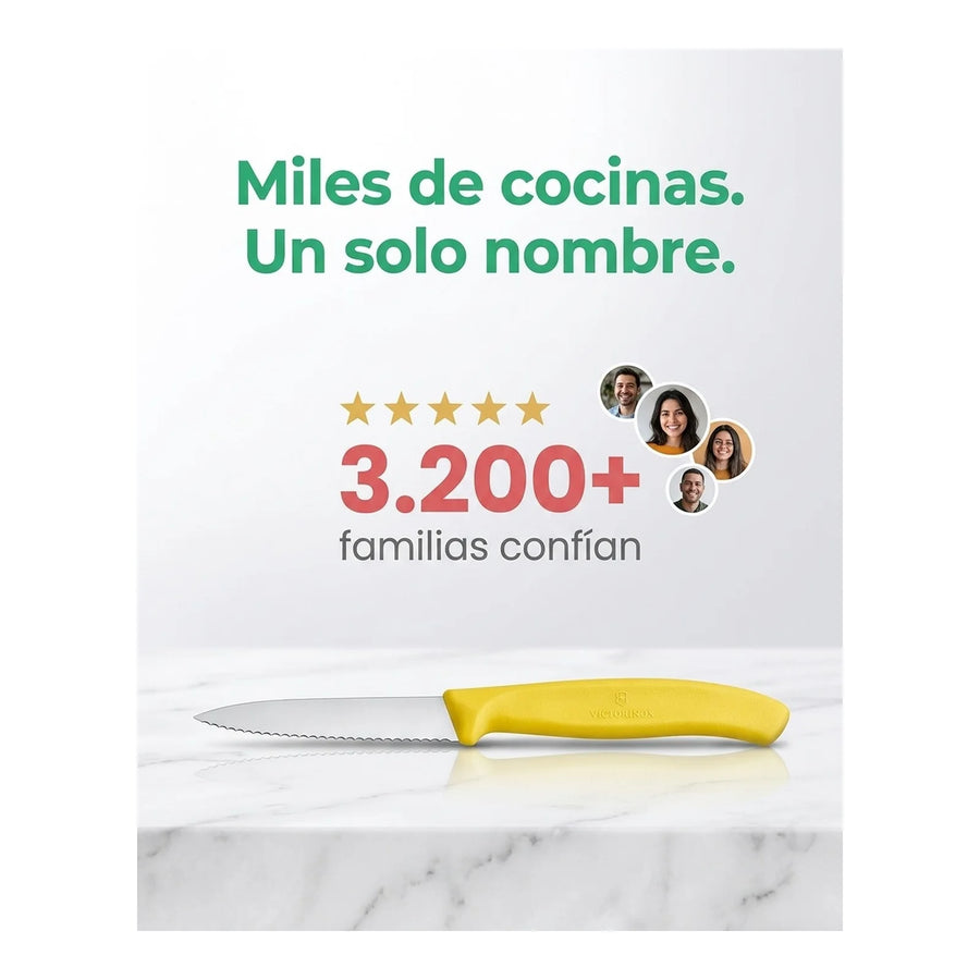 Cuchillo Cocina Victorinox Amarillo 6.7636.l118 Dentado 8cm + Grabado Personalizado