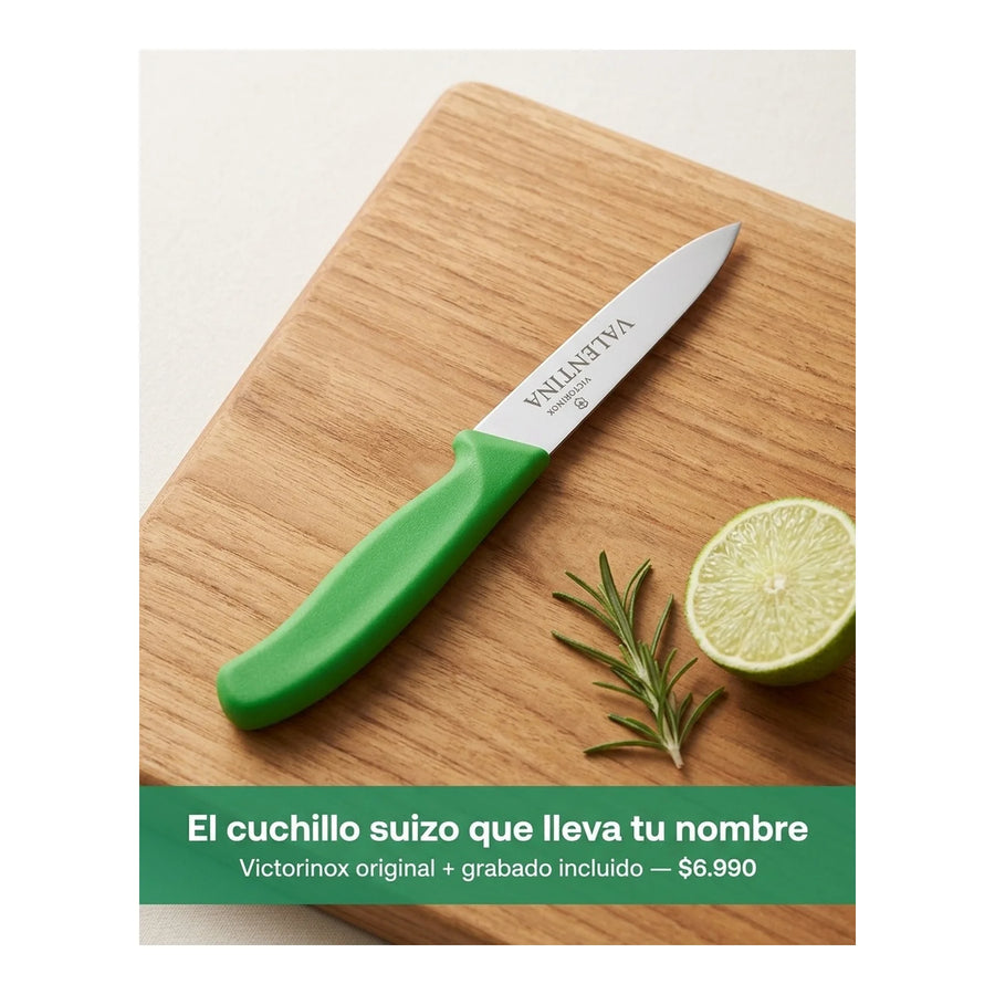 Cuchillo Cocina Victorinox Verde 6.7706.l114 10cm + Grabado Personalizado