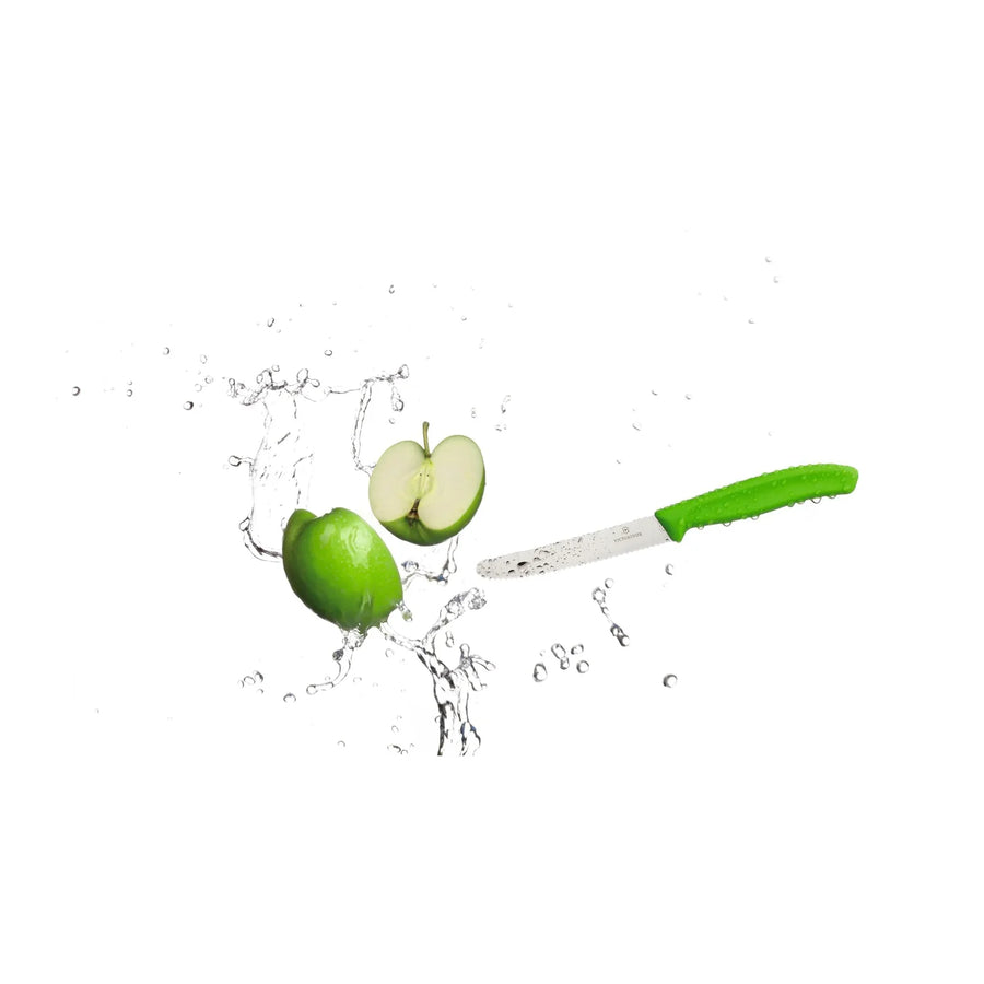 Cuchillo Cocina Victorinox Verde 6.7836.l114 Dentado 10cm + Grabado Personalizado