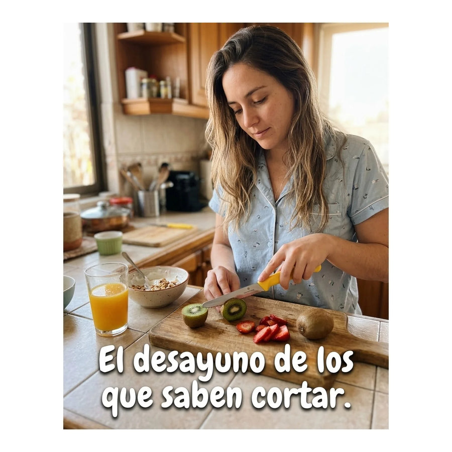 Cuchillo Cocina Victorinox Amarillo 6.7836.l118 Dentado 11cm + Grabado Personalizado
