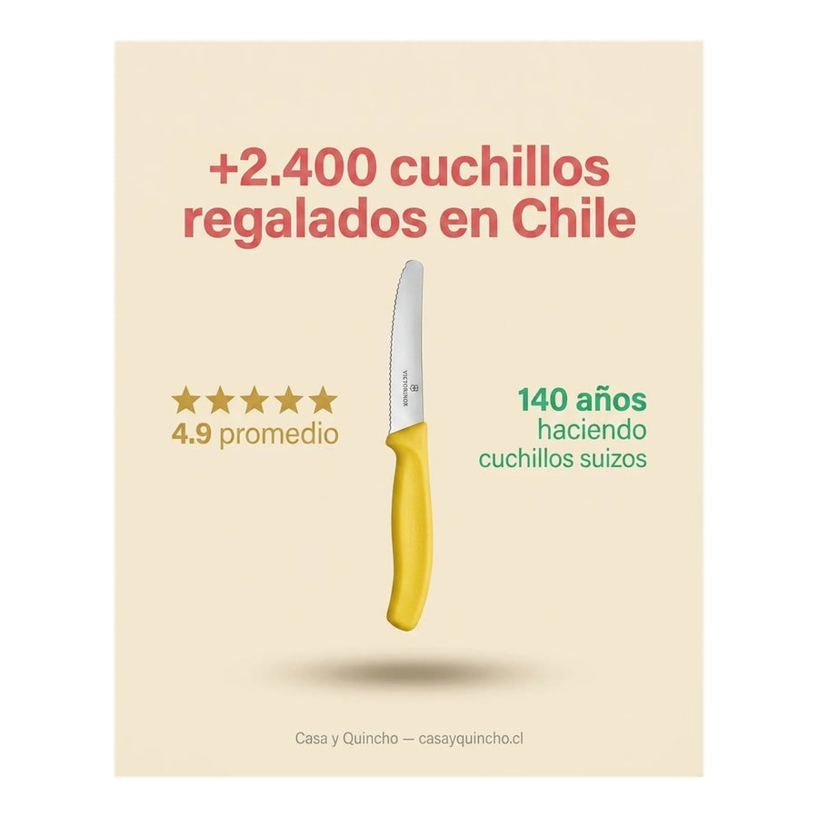 Cuchillo Cocina Victorinox Amarillo 6.7836.l118 Dentado 11cm + Grabado Personalizado