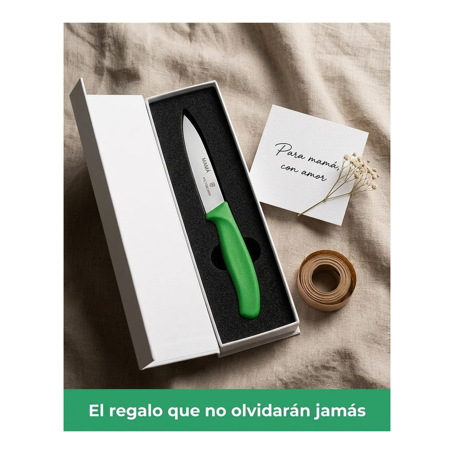 Cuchillo Cocina Victorinox Verde 6.7706.l114 10cm + Grabado Personalizado