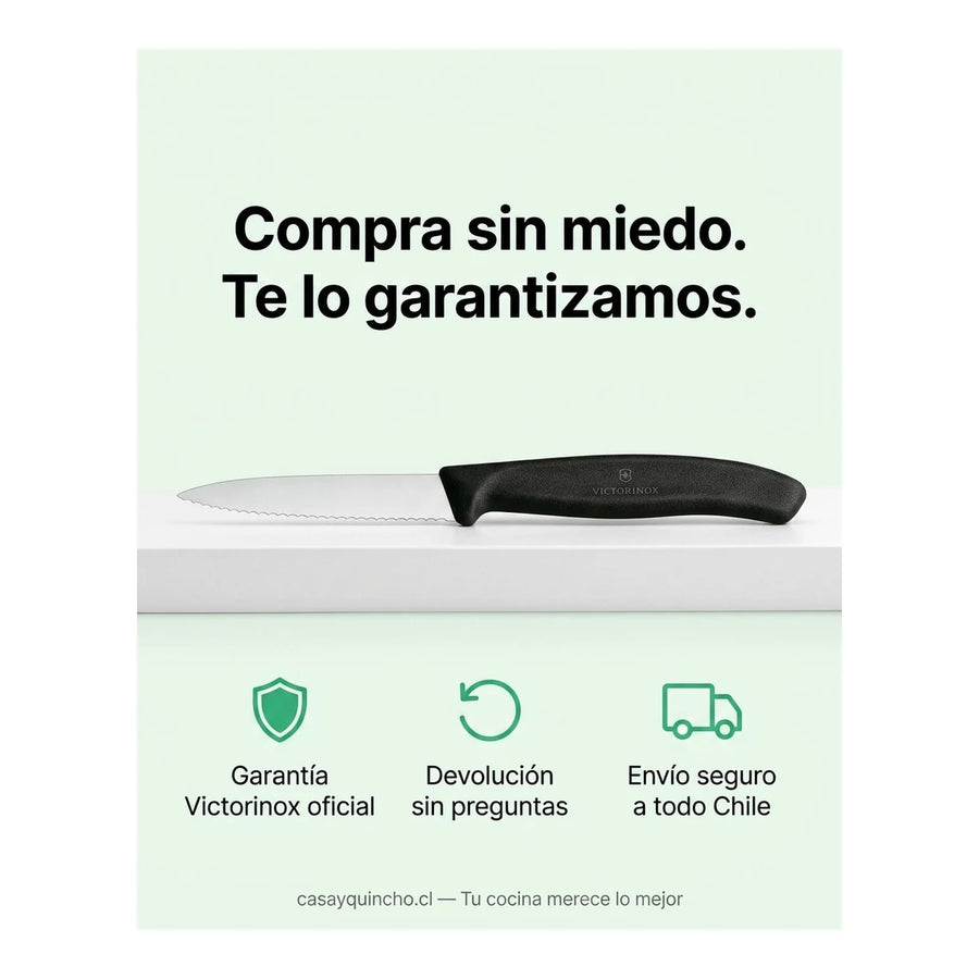 Cuchillo Cocina Victorinox Negro 6.7633 Hoja Dentada 8cm + Grabado Personalizado