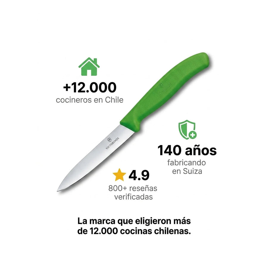 Cuchillo Cocina Victorinox Verde 6.7706.l114 10cm + Grabado Personalizado