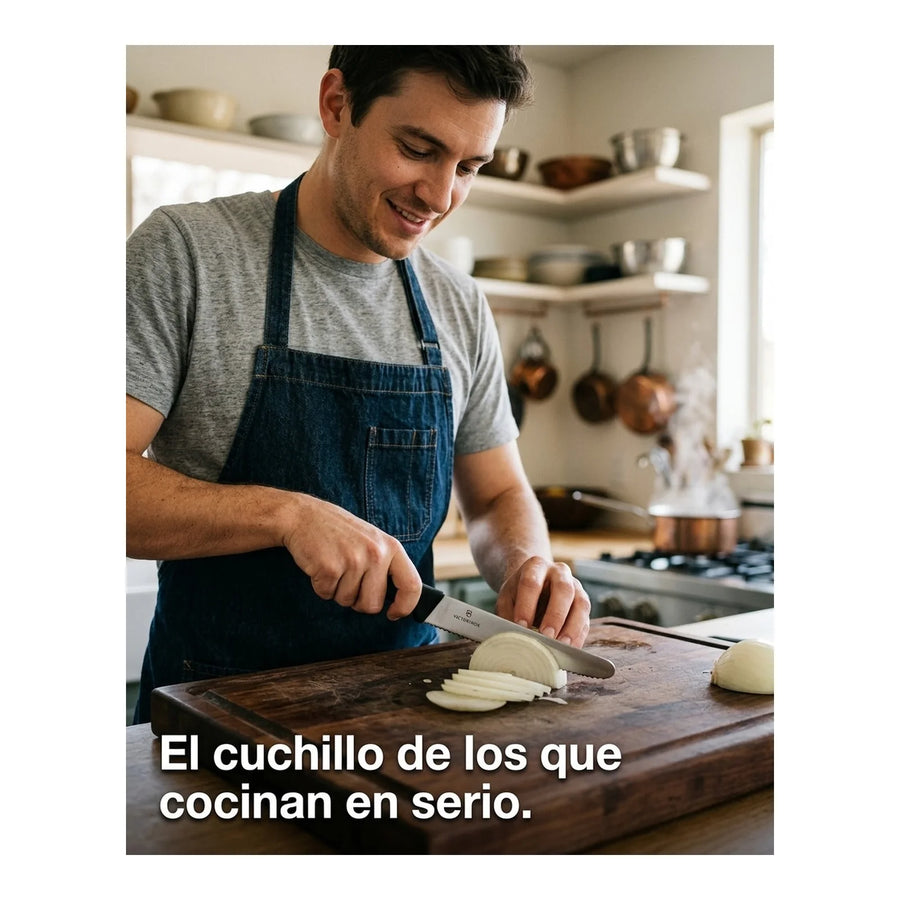 Cuchillo Cocina Victorinox Negro 6.7833 Dentado Curva 10cm + Grabado Personalizado