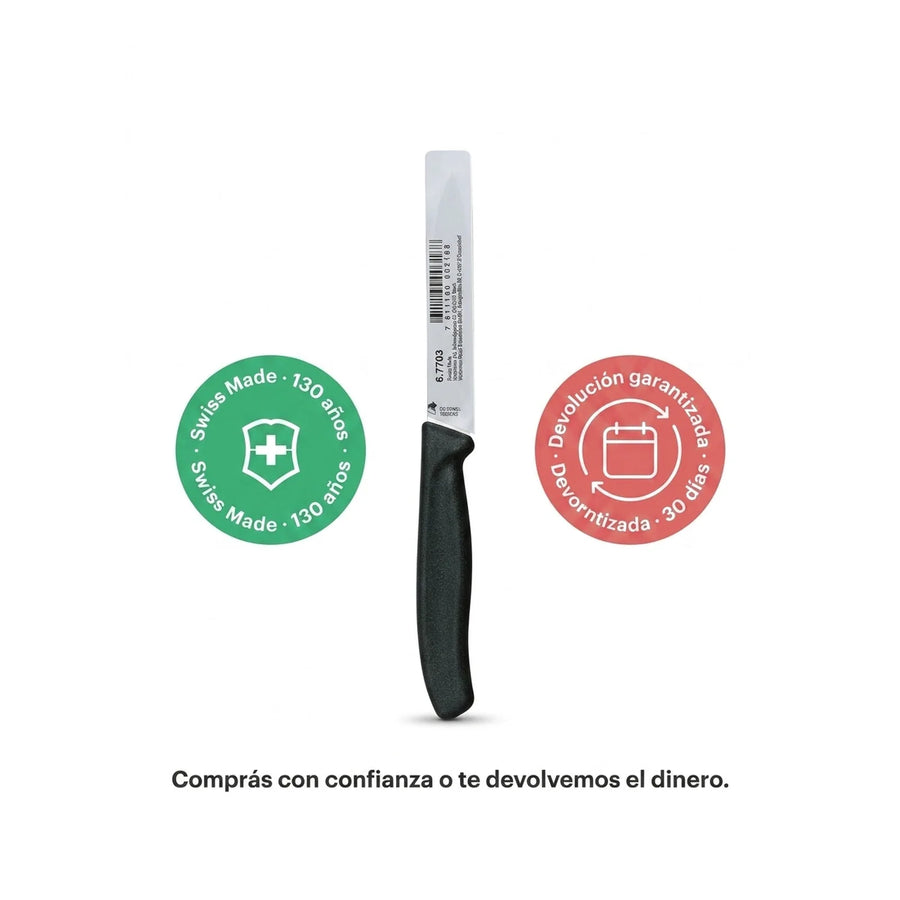 Cuchillo Cocina Victorinox Negro 6.7703 Hoja Recta 10cm + Grabado Personalizado