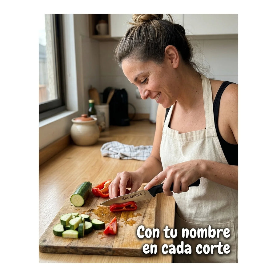 Cuchillo Cocina Victorinox Negro 6.7703 Hoja Recta 10cm + Grabado Personalizado