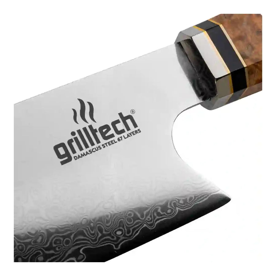 Cuchillo Acero Damasco Grilltech Chile + Grabado Personalizado