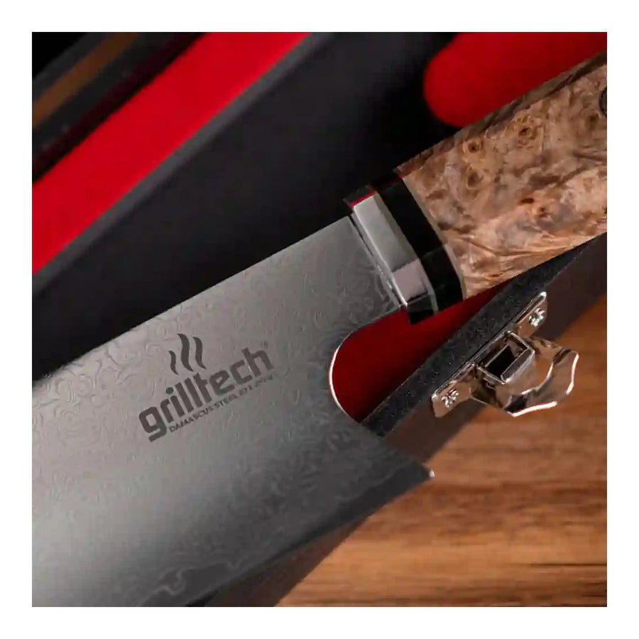 Cuchillo Acero Damasco Grilltech Chile + Grabado Personalizado