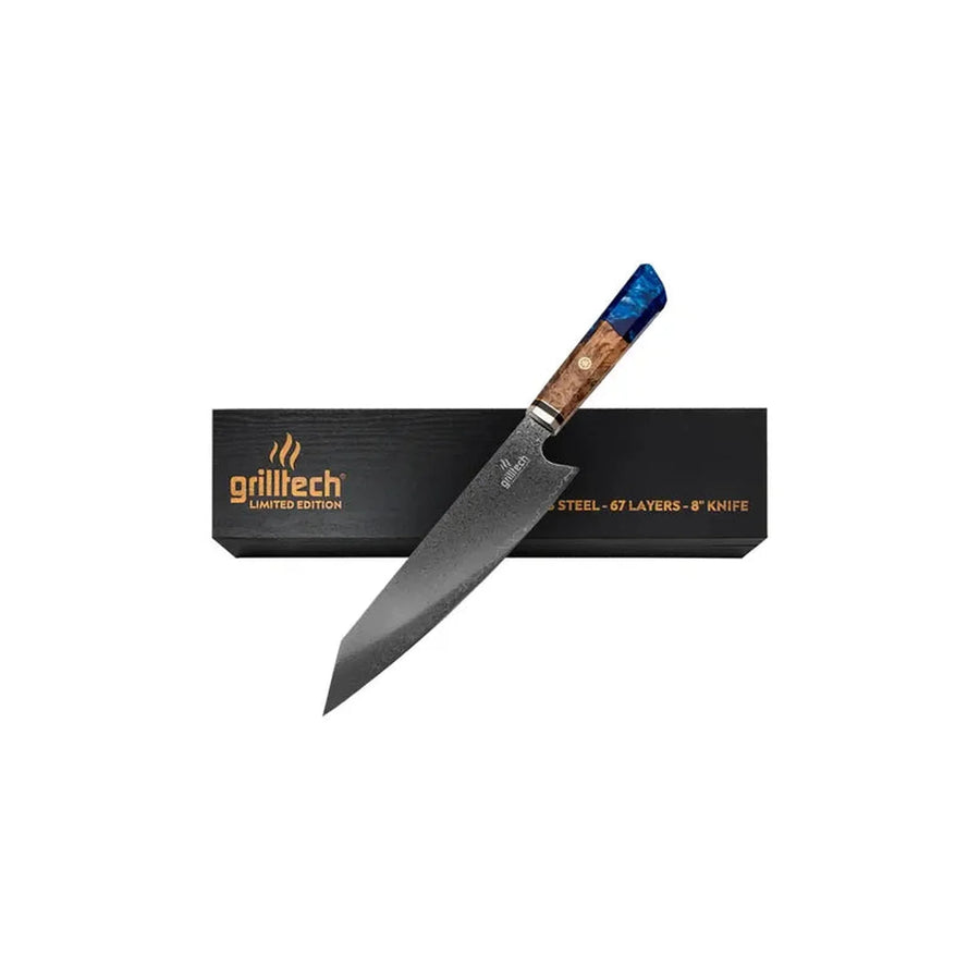 Cuchillo Acero Damasco Grilltech Chile + Grabado Personalizado