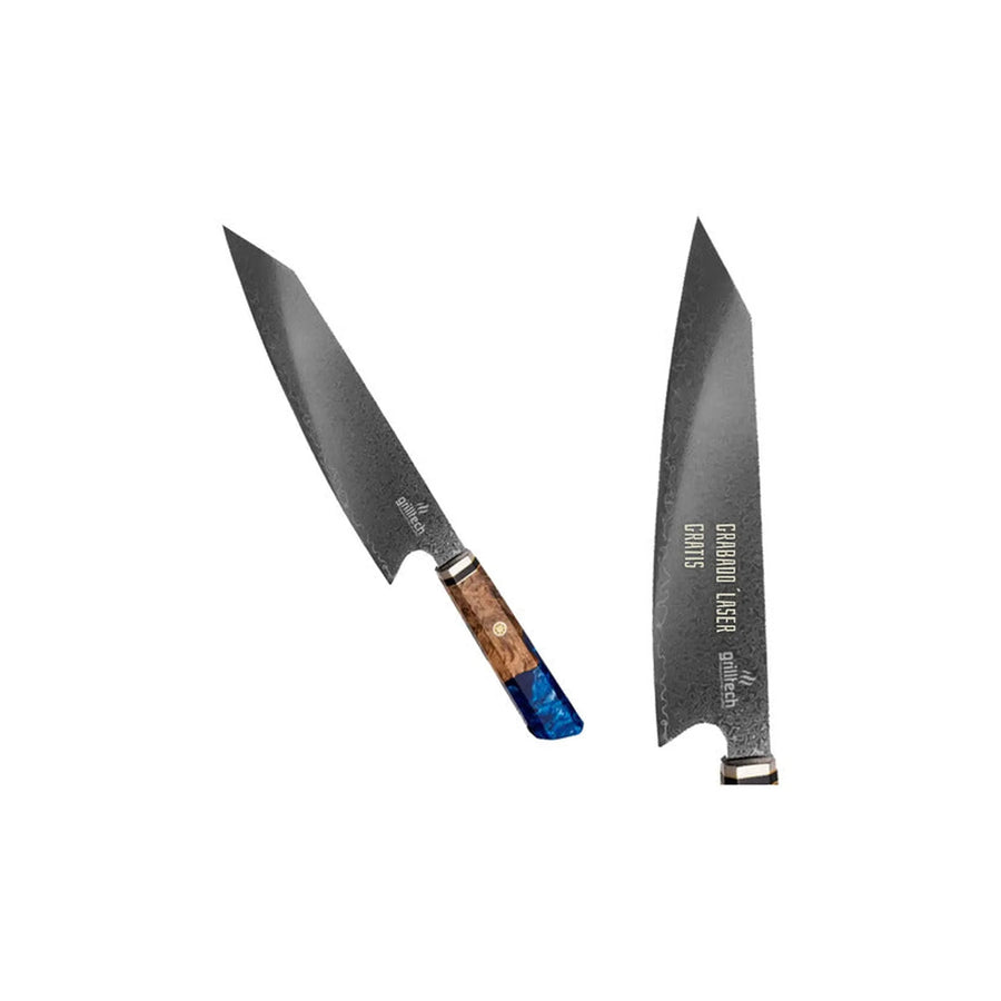 Cuchillo Acero Damasco Grilltech Chile + Grabado Personalizado