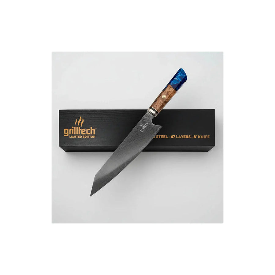 Cuchillo Acero Damasco Grilltech Chile + Grabado Personalizado