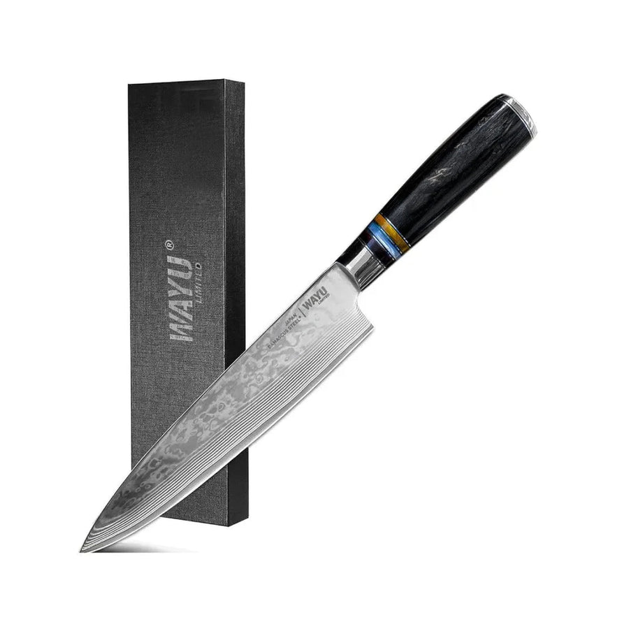 Cuchillo Acero Damasco Black Wayu + Grabado Laser Gratis Chile (foto 3)