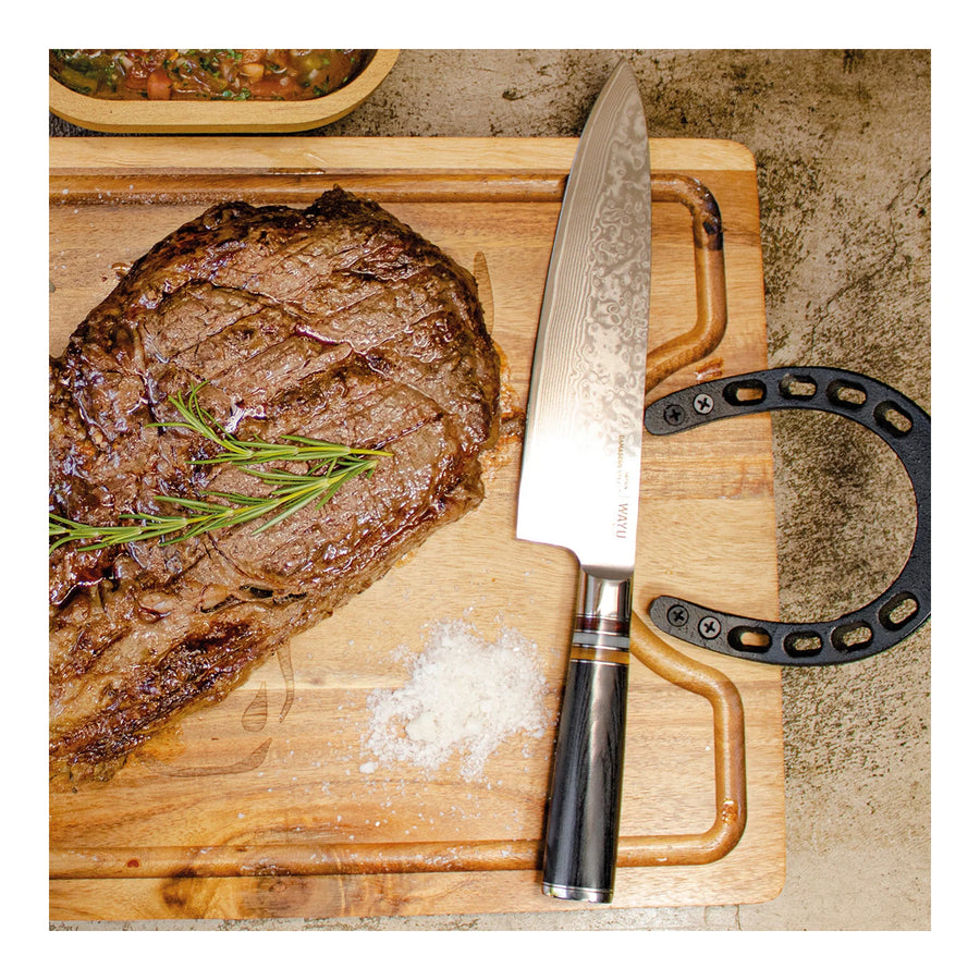 Cuchillo Acero Damasco Black Wayu + Grabado Personalizado