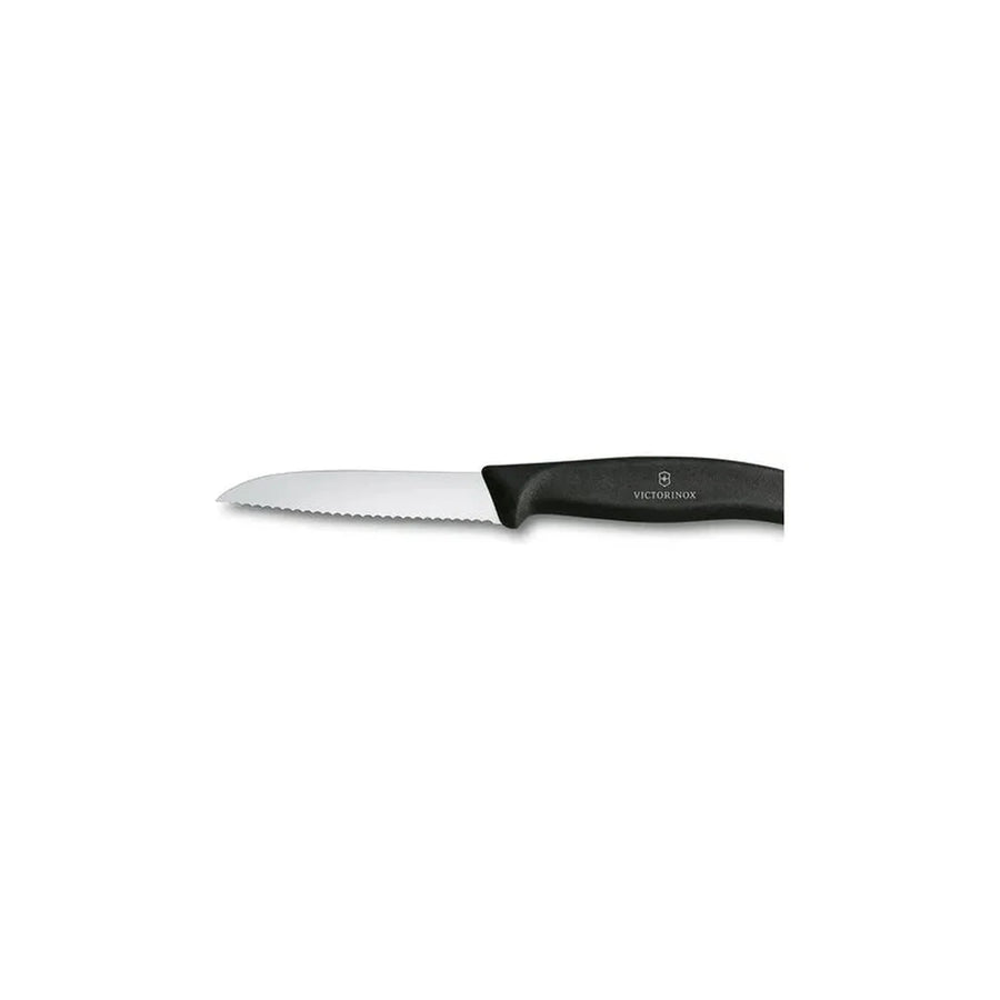 Cuchillo Dentado Victorinox Negro Hoja 8.5 Cm 6.7433hoja + Grabado Personalizado