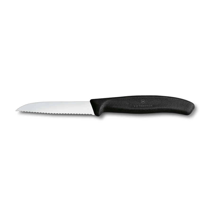 Cuchillo Dentado Victorinox Negro Hoja 8.5 Cm 6.7433hoja + Grabado Personalizado