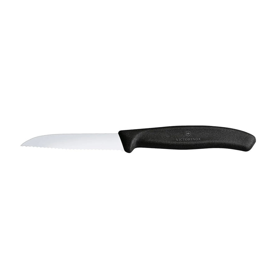 Cuchillo Dentado Victorinox Negro Hoja 8.5 Cm 6.7433hoja + Grabado Personalizado