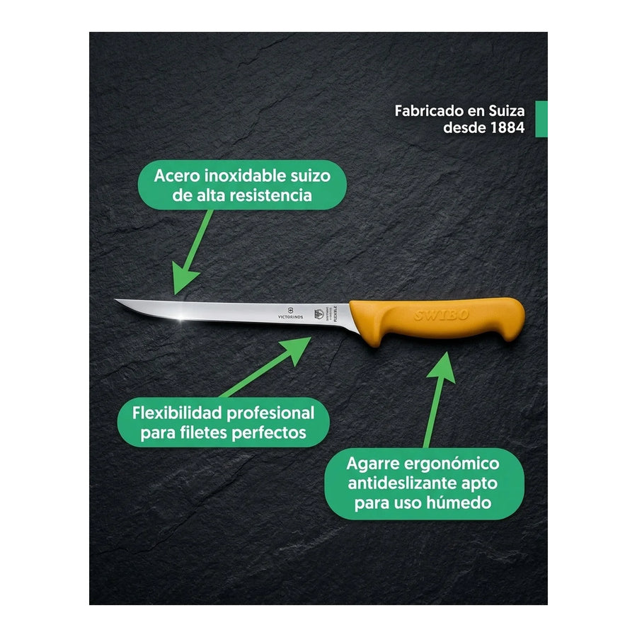 Cuchillo Fileteador Pescado Swibo Victorinox 5.8450.20 + Grabado Personalizado