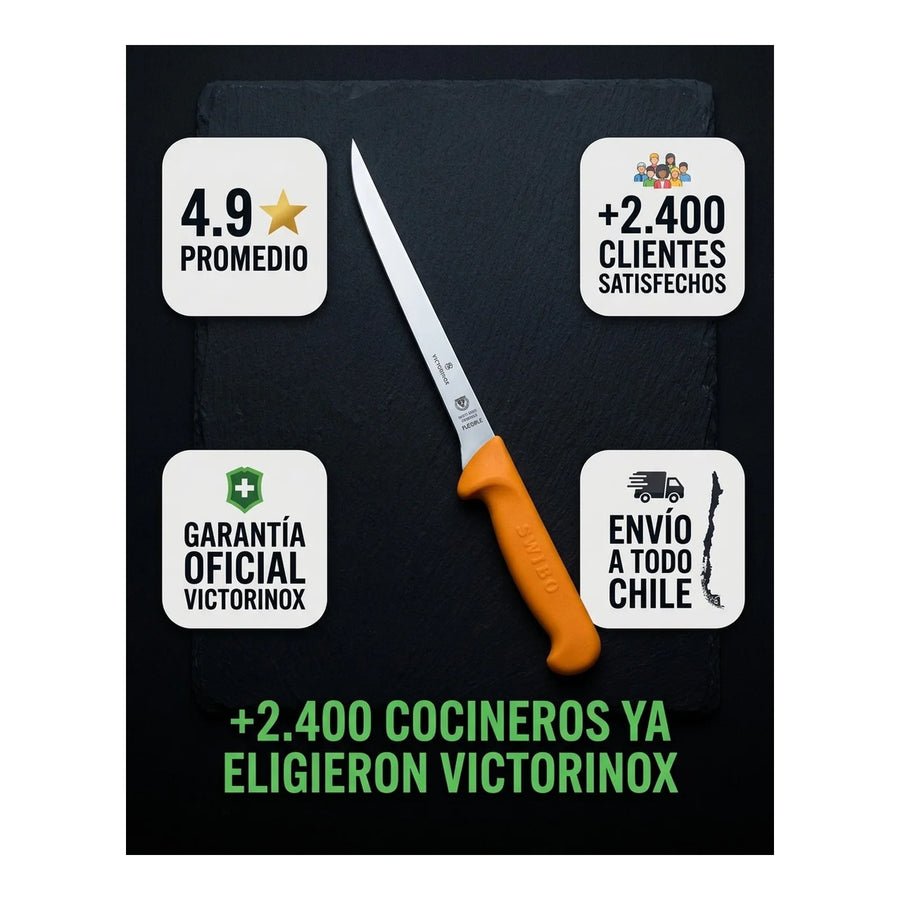 Cuchillo Fileteador Pescado Swibo Victorinox 5.8450.20 + Grabado Personalizado