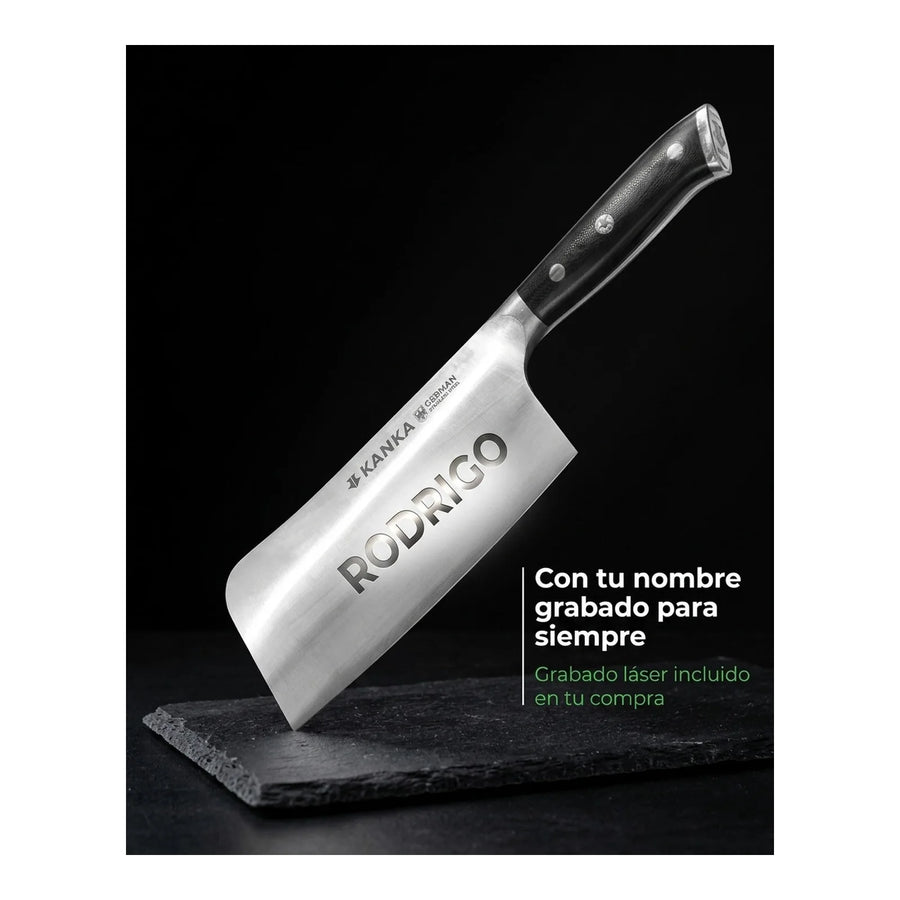Cuchillo Hacha Acero Alemán + Grabado Personalizado