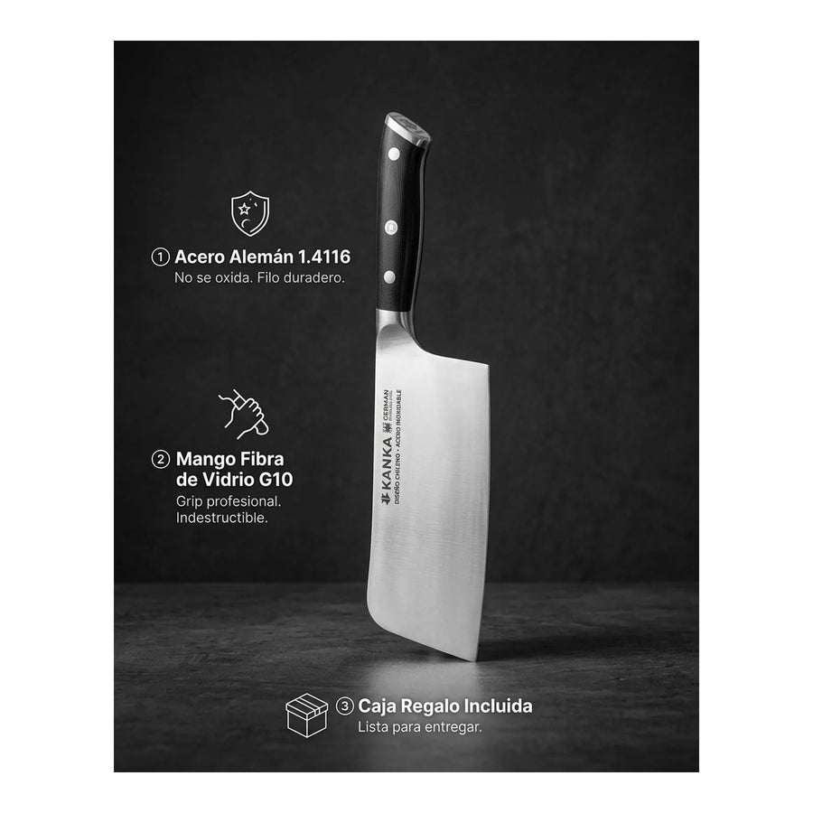 Cuchillo Hacha Acero Alemán + Grabado Personalizado