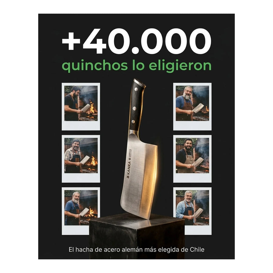 Cuchillo Hacha Acero Alemán + Grabado Personalizado