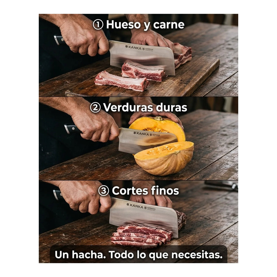 Cuchillo Hacha Acero Alemán + Grabado Personalizado
