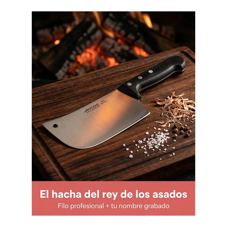 Cuchillo Hacha Arcos 2824 Profesional Cocina Asado Bbq + Grabado Personalizado