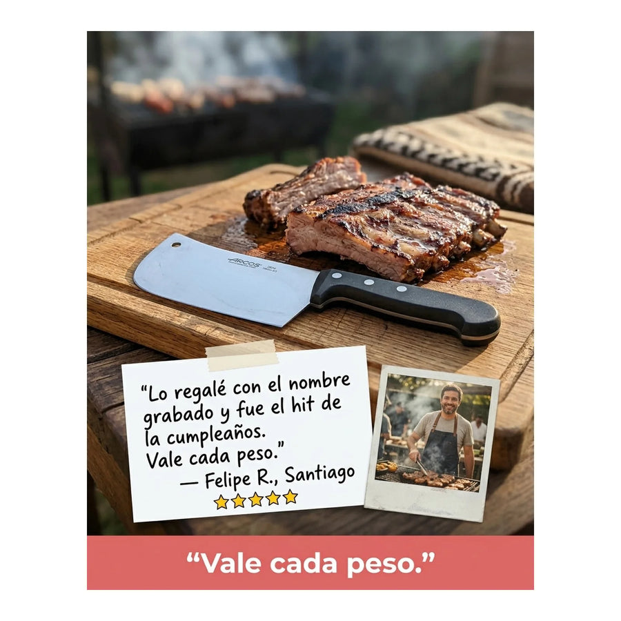 Cuchillo Hacha Arcos 2824 Profesional Cocina Asado Bbq + Grabado Personalizado