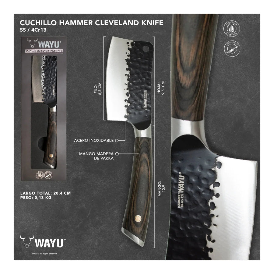 Cuchillo Hammer Hacha Cleveland Wayu + Grabado Láser (foto 5)