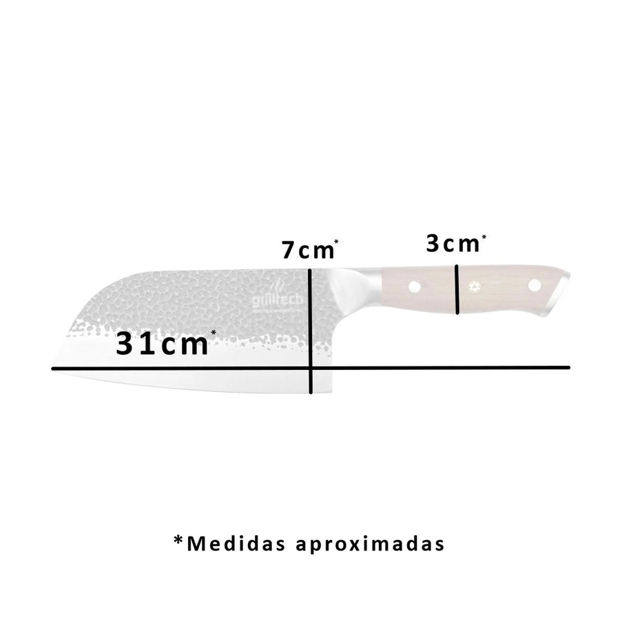 Cuchillo Machete Martillado Grilltech Premium Asado Cocina + Grabado Personalizado