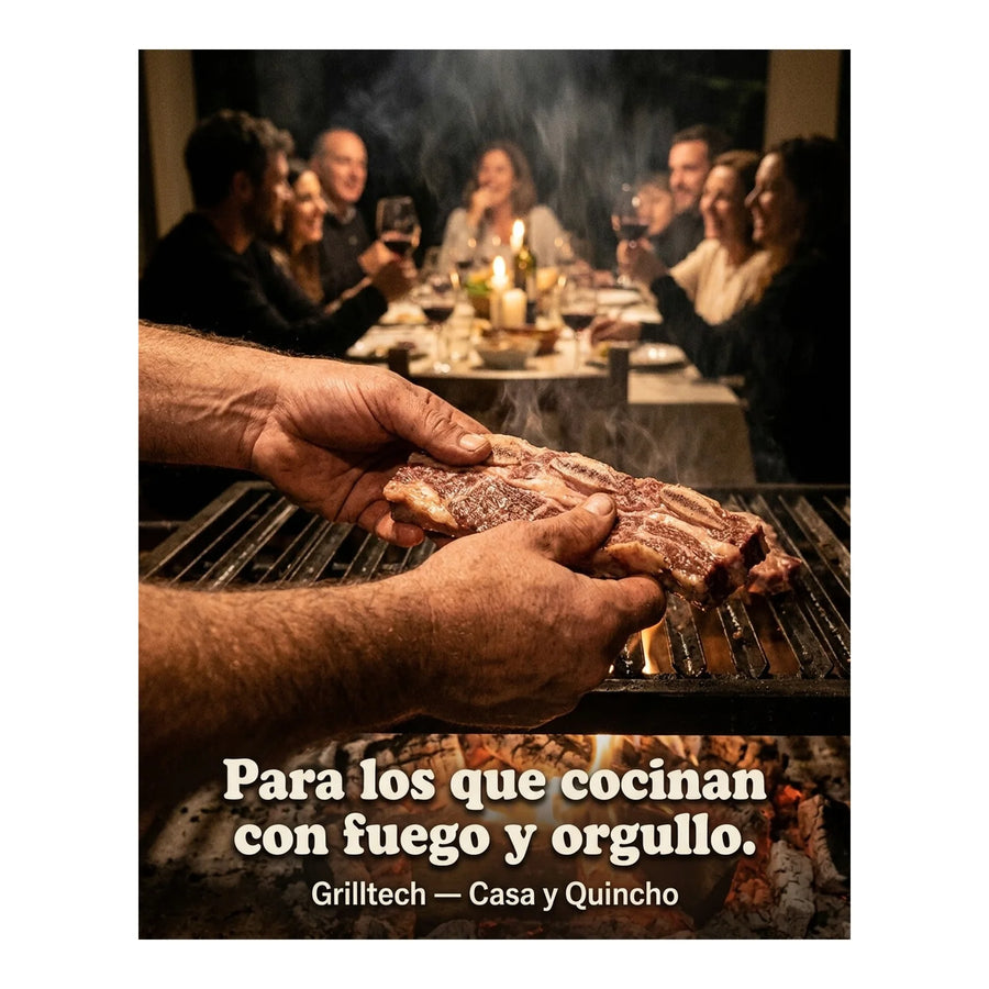 Cuchillo Machete Martillado Grilltech Premium Asado Cocina + Grabado Personalizado