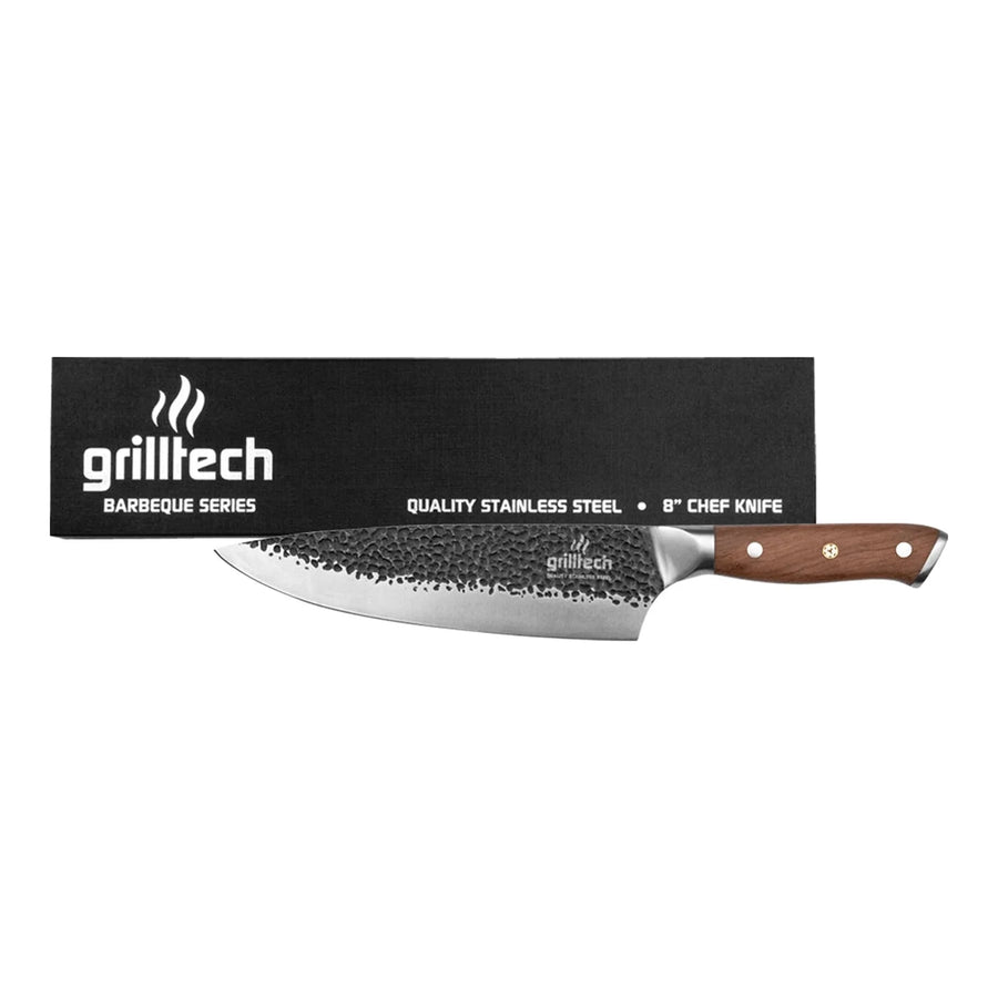 Cuchillo Martillado Chef 8 Premium Grilltech + Grabado Personalizado